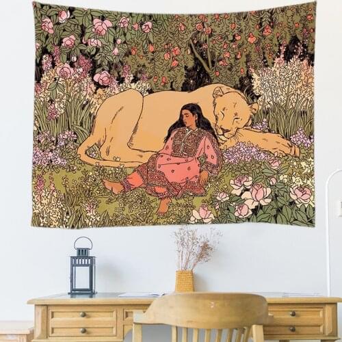 India Tiger Series Tapestry Wall Hanging Mandala Tapestries Wall Cloth Psychedelic Yoga Wall Hanging Boho Decoration Home Decor