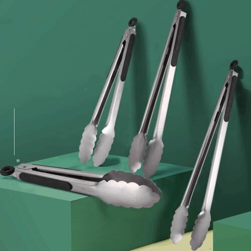 Cooking Tong Stainless Steel BBQ Grilling Salad Bread Serving Non-Stick Kitchen Barbecue Grilling Utensils Buffet Folder