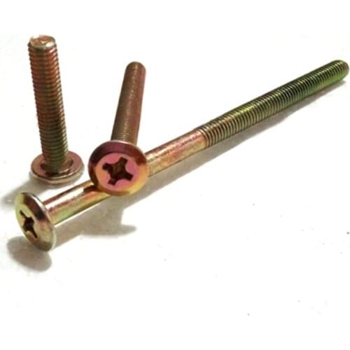 M6 x 10 20 30 40 50 60 70 80 110 mm Furniture screw bolt flat head cross drive book shelf wood baby bed children chair connector