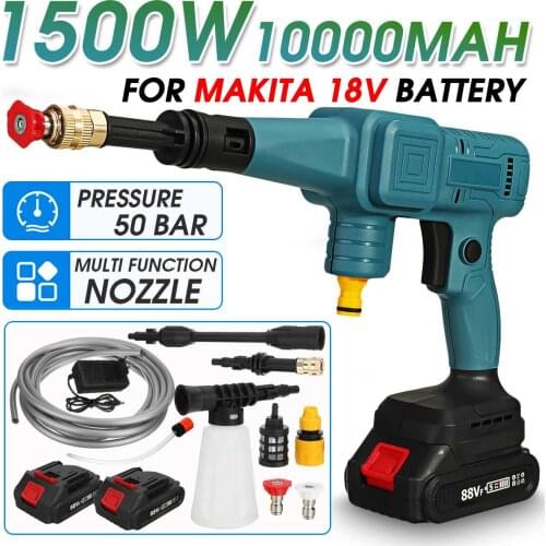 1500W High Pressure Car Washer Cordless Spray Water Gun With 1000mAh Battery Cleaner Machine For Makita 18V Battery