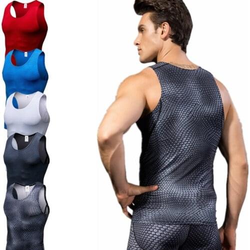 Mens Compression Tights Tank Top Quickly Dry Sleeveless Gym Clothing Summer Undershirt Workout Running Vest Sports Shirt