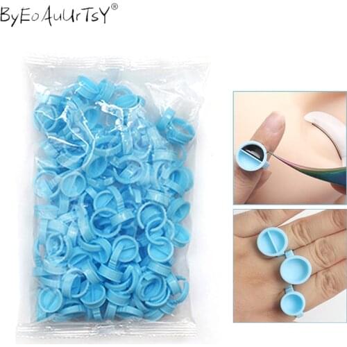 100pcs S/M/L Disposable Caps Microblading Blue Ring Tattoo Ink Cup For Permanent Makeup Pigment Holder Accessories Tattoo Tools