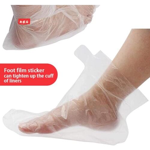 200PCS PE Plastic Transprent Disposable Foot Bags Detox SPA Covers Pedicure Prevent Infection Remove Chapped Foot Care Tools