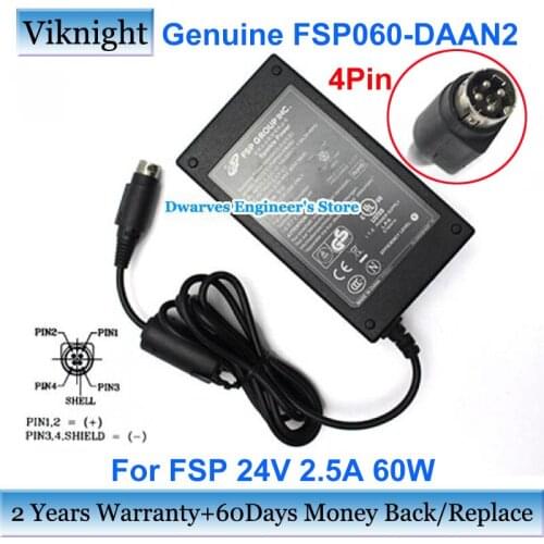 Genuine FSP060-DAAN2 24V 2.5A 60W AC Adapter Charger For FSP H00000901HU10142-16137 4Pin Laptop Power Supply