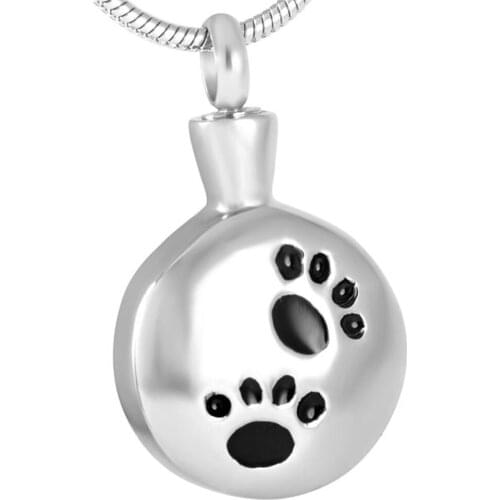 Unisex Stainless Steel Casusl/Sporty Paw Print Pet Ash Jewelry Pendants Necklaces