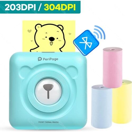 PeriPage Mini Portable Thermal Printer Pocket Photo 58mm Printer Label Sticker Machine Wireless Bluetooth Android IOS Printer