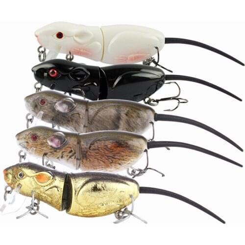 Fishing Lure bait multi section bionic Decoy Simulation hard bait mouse artificial decoy floating swing decoy With spare tail