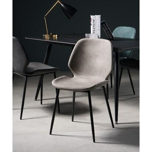 Nordic Dining-Table Chair Leather Simple Household Desk Stool Backrest Cosmetic Chair Modern Hotel Restaurant Light Luxury