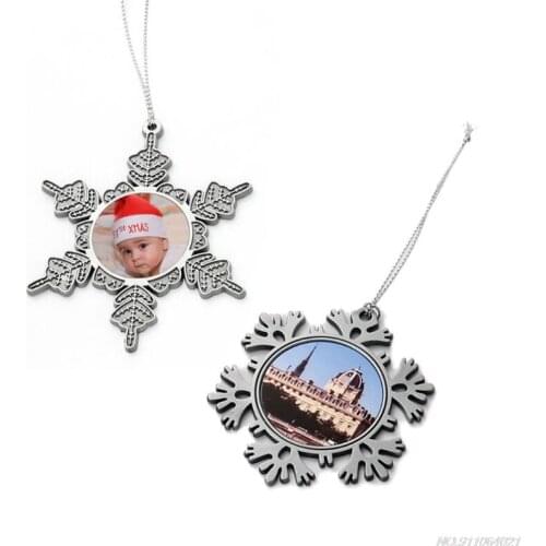 Sublimation Blank Pendant Heat Transfer Christmas Snowflakes Car Hanging Ornaments for Holiday Party Gift DIY Crafts Decoration