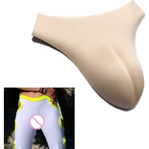 1PCs Fake Vagina Underwear Control Panty Gaff Insert Padded Panties False Pussy For Drag Queen Crossdresser Transgender 2 Colors