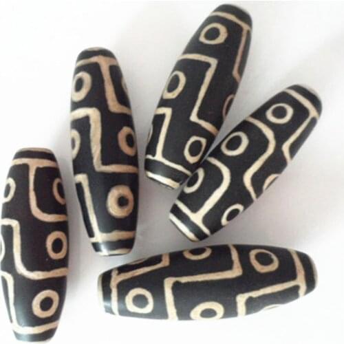 TSB0381 Tibet Nine Eyes Dzi Antiqued Carnelian beads Tibetan Black Matted Dzi Big Size 53-57mm