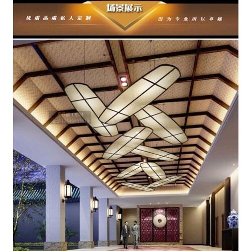 Creative chandelier in hotel lobby Chinese villa corridor aisle homestay tea restaurant art leaf chandelier