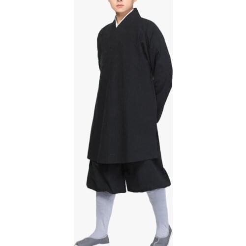 UNISEX 100% Cotton Red/Black/Blue Shaolin Monks Kung Fu Suits Zen Lohan Uniforms Martial Arts Wushu Clothing Buddhist Arhat Robe