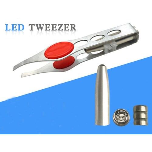 LED Illuminated Eyebrow Clip Non-slip Eyebrow Tweezers Clipper Trimming Stainless Steel Hair Removal Clamp Makeup Beauty Tool