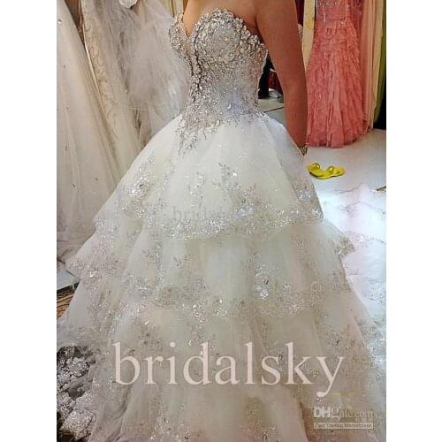 Casamento luxury crystal sweetheart vestido de noiva 2016 new design sexy bandage dress bridal gown wedding dress free shipping