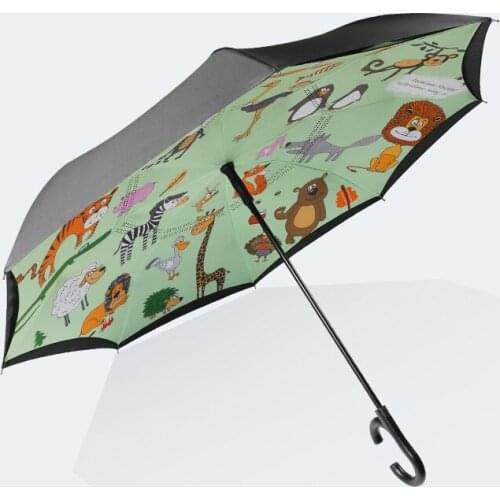 Reverse Women Umbrella Long Handle Large Uv Protection Windproof Business Fashion Umbrella Paraguas Mujer Rain Gear BD50YS