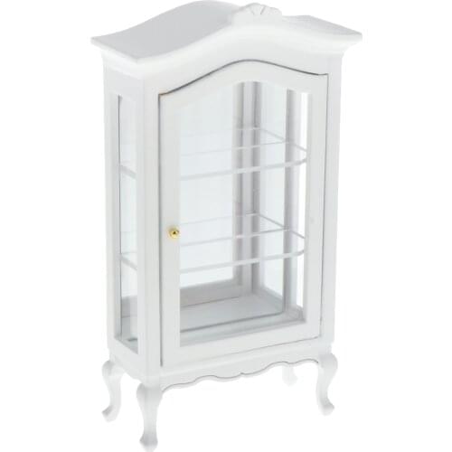 1/12 9x4x16cm Dollhouse Miniatures Furniture Cabinet Wooden Display Cupboard Shelf Showcase Accessory Decor