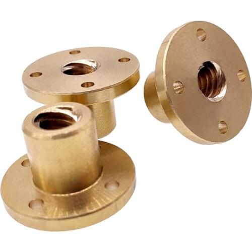 1pcs T10 leadscrew nut Pitch 2mm Brass Lead Screw Nut for CNC Parts 3D Printer Accessories