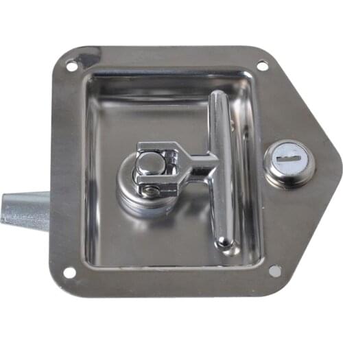 1x FOLDING T HANDLE LOCK FLUSH MOUNT TOOL BOX CAMPER TRAILER STAINLESS STEEL Car Accessories