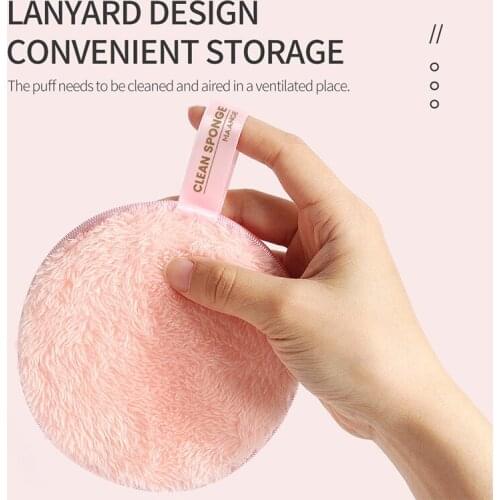 2PCS Reusable Makeup Remover Microfiber Cloth Pads Remover Towel Face Cleaner Plush Make up Lazy Cleansing Powder Puff