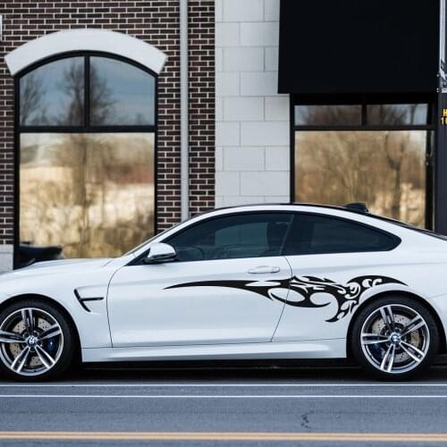 2pcs Funny Stylish Car Sticker Auto Side Body Decals Vinyl Long Stripe Sticker Car DIY Decoration Decals Car Tuning Accessories