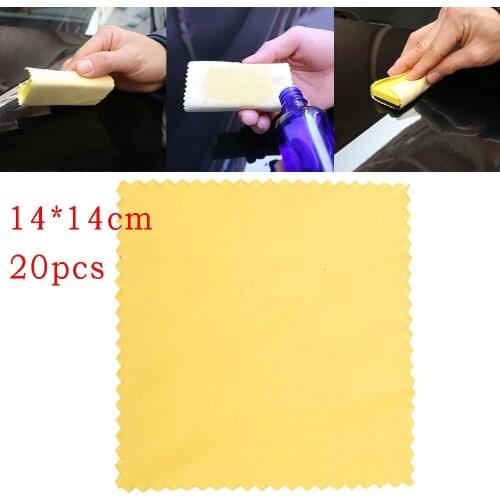 20pcs Square Nano Ceramic Car Glass Coating Lint-Free Cloth Microfiber Cleaning Cloths Smooth Soft 14X14cm Car Accessories