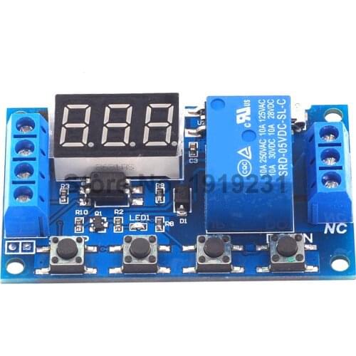 6-30V Relay Module Switch Trigger Time Delay Circuit Timer Cycle Adjustable Micro USB 5V Digital LED