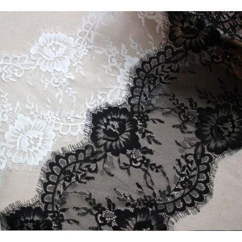 6meters/2PCS Free Shipping Handmade Diy Clothes Accessories White Black Noble Eyelash Lace Decoration Material RS358