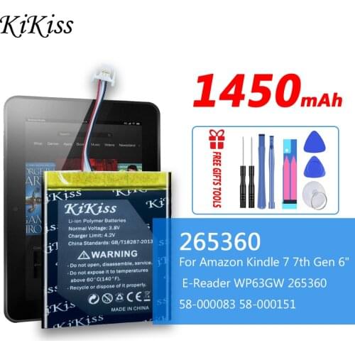 1450mAh High Capacity Battery For Amazon kindle 499 558 7th Generation 8th Generation SY69JL WP63GW 58-000151 MC-265360-03