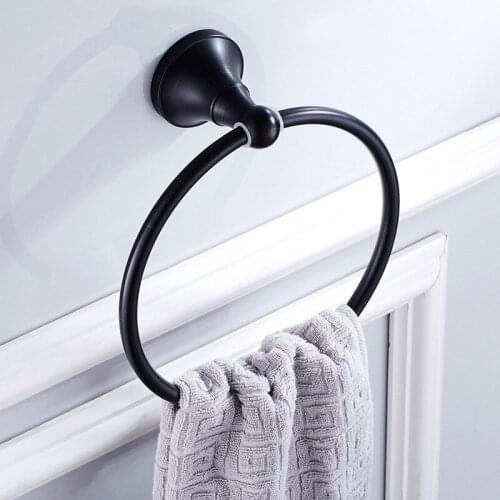 Bathroom Accessories Towel Ring Holder Hanger Oil Rubbed Bronze Wall Mounted Bathroom Home Hotel KD864