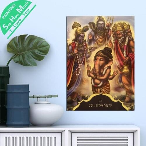 1 Piece Buddha Ganesh Guidance 33 HD Printed Canvas Wall Art Posters and Prints Poster Painting Framed Artwork Room Decoration