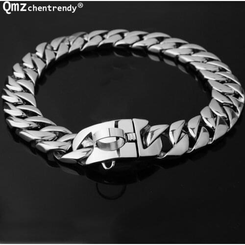 23mm/30mm Exaggerated Extra-coarse 316L Stainless Steel Cuban Pet Dog Chain Neckaces Collars Choker Pitbull Bulldog Training