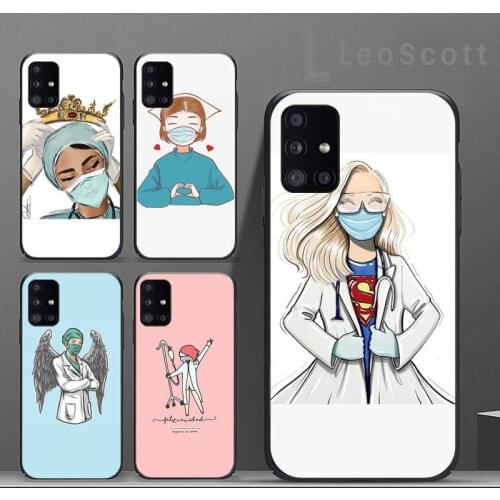 Spain Cartoon Medicine Doctor Nurse fashion Phone Case For Samsung A40 A31 A50 A51 A71 A20E A20S S8 S9 S10 S20 Plus note 20ultra