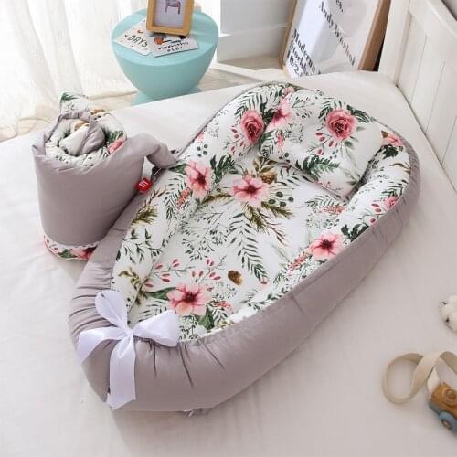 85X50cm Baby Bed Todlder Baby Lounger Baby Nest Cotton Fabric Baby Cribs/cot Bassinet for Girls Boys