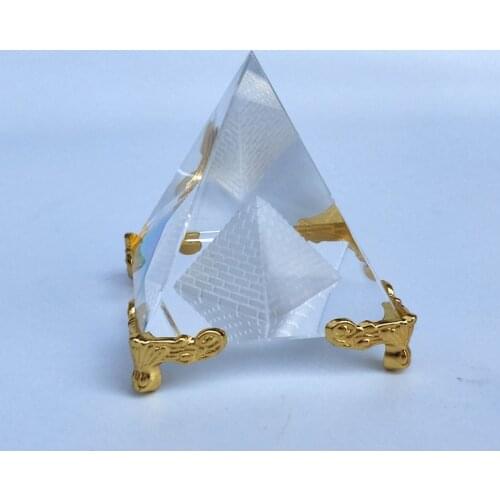 Hot Sale Energy Healing Small Feng Shui Egypt Egyptian Crystal Clear Pyramid Ornament Home Decor Living Room Decoration
