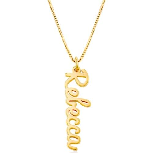 Personalized Vertical Name Necklaces Customized Letter Choker Necklace Womens Jewelry Gift