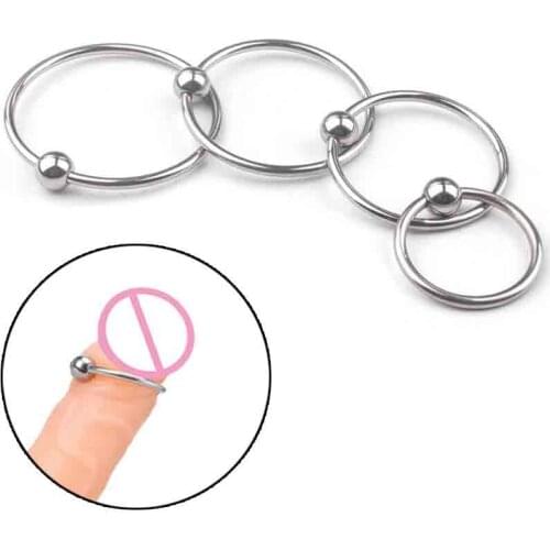 Beads Penis Rings Metal Stainless Steel Glans Cock Ring Delay Ejaculation Hard Prevent Impotence Stimulator Lock Sex Toys
