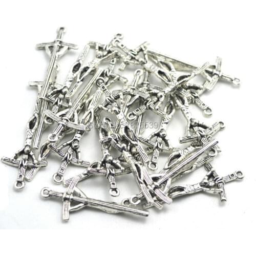 Catholic rosary crucifix cross black coated papa cross zinc alloy metal pendant