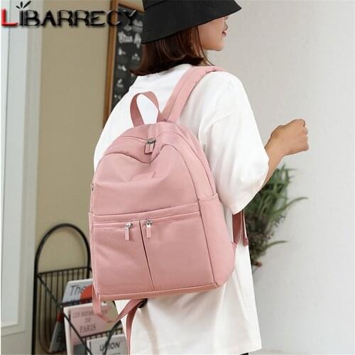 Fashion Double Zipper Design Womens Backpack 2021 New Ladies Anti-theft Backpack High Quality Nylon Youth Laptop Bag Sac Femme