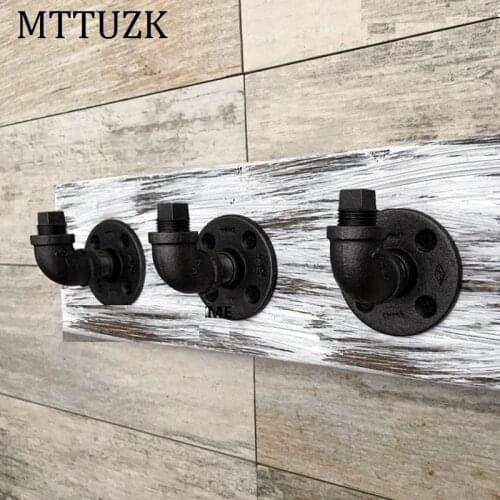 MTTUZK Vintage Industrial Steam Iron Water Pipe Tap Black Robe Hook Hat Rack Holder Coat Hanger Kitchen & Bathroom Accessories