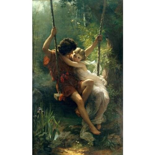 DIY 40X50 Oil Painting By Numbers Boy and girl swinging paint by numbers On Canvas Home Decor Digital Painting chrismas