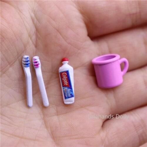 Dollhouse OB11 Mini Food Play Mini Toothpaste Toothbrush Set Dollhouse Accessories