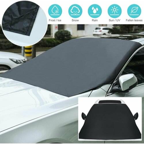 New Magnetic Windscreen Cover Car Windshield Frost Ice Snow Dust Sun Shade Half Cover Snow Cream Sunscreen Silver Coated Cloth