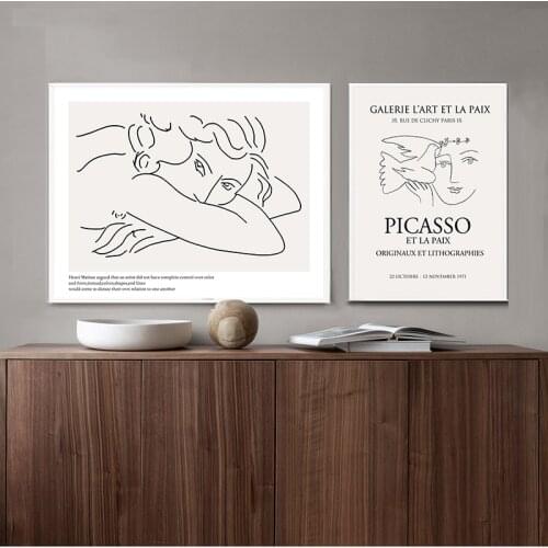 Picasso Matisse Art Line Drawing Poster Abstract Minimalist Wall Art Canvas Print Famous Painting Moder Decorative Picture