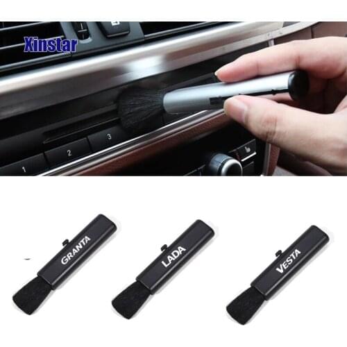Plastic Car Air Outlet Vents Dusting Brush Sticker For Lada Vesta Xray Largus Granta NIVA
