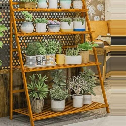 Flores Estanteria Para Plantas Rak Bunga For Table Wood Pot Indoor Stand Rack Stojak Na Kwiaty Flower Dekoration Plant Shelf