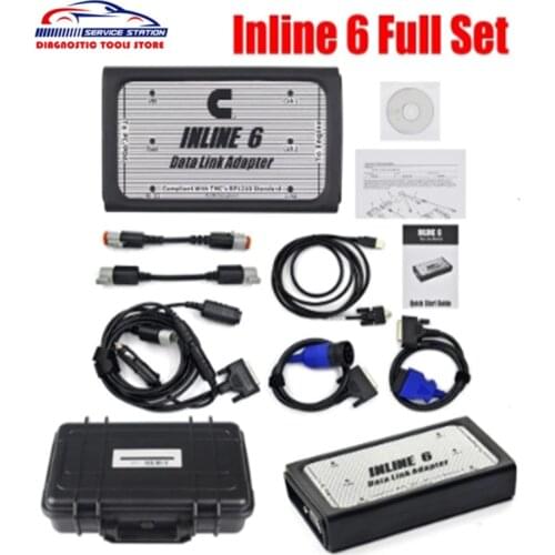 Best INLINE 6 Data Link Adapter Heavy Duty Diagnostic Tool Scanner Full 8 cable Truck Diagnostic Interface Inline6 Free shipping
