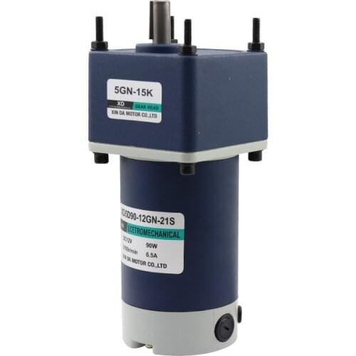 12V24V DC gear motor 90W miniature large torque slow permanent magnet motor gear small motor