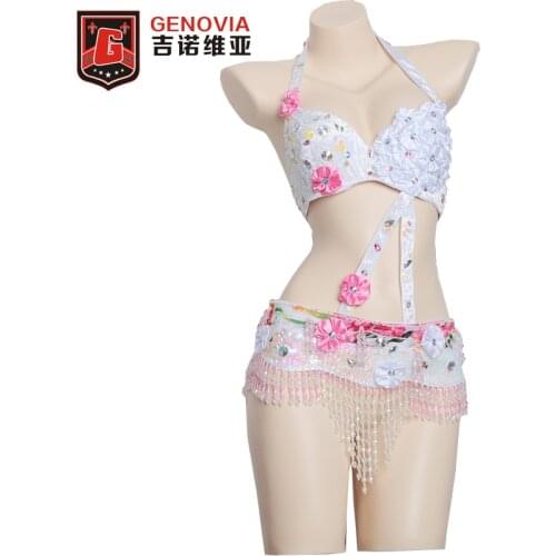 2018 Luxury Belly Dance Costume 4PCS Bra & Belt & 2 Arm Carnival Bollywood high quality Belly Dance Costumes Bra/Belt