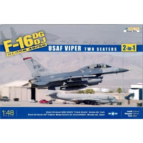 KINETIC K48005 1/48 scale F-16 DG DJ USAF VIPER TWO SEATERS 2IN1 Model Kit